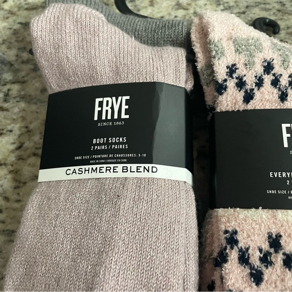 Frye Cashmere Blend Pink and Gray Socks Set - Picture 3 of 3